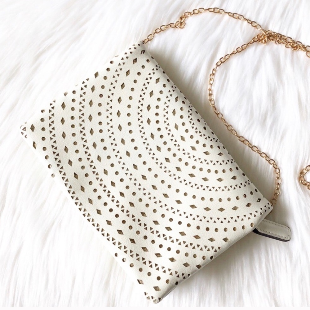 Francesca’s Perforated Crossbody Clutch Wallet
